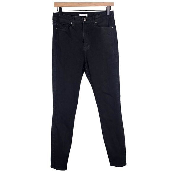 Good American Good Legs Coated High Waisted Jeans Black Size 10/30 - Picture 1 of 7